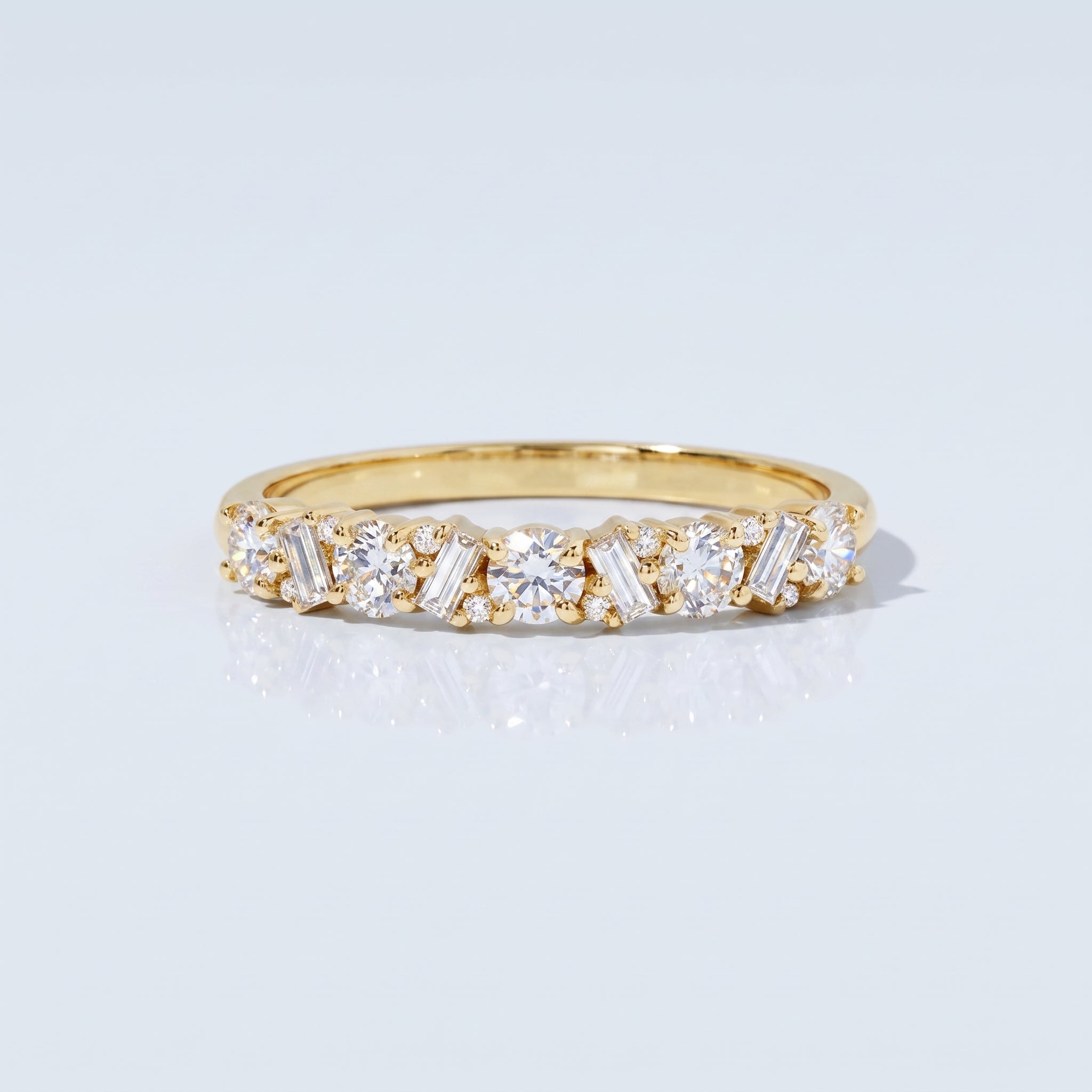 0.2 TCW Round Diamond Half Eternity DEF/VVS Lab Grown Wedding Band